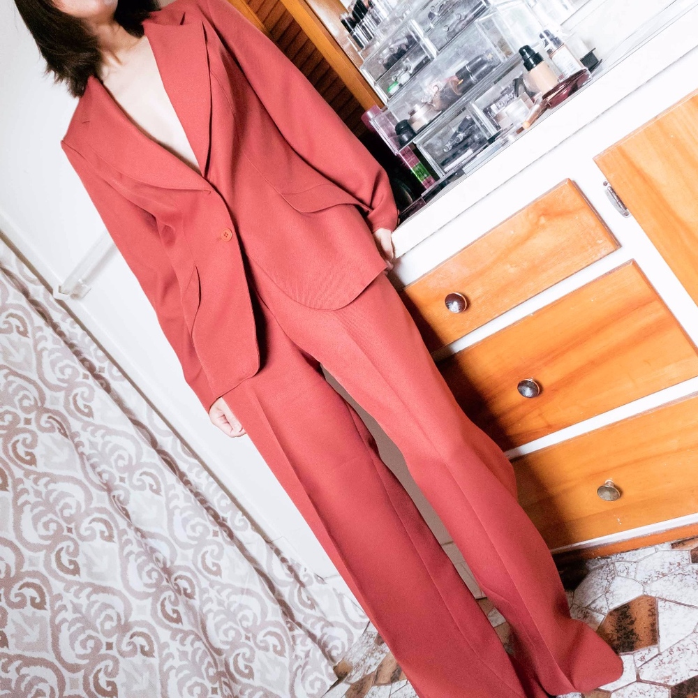 Vintage Coral Coloured suit